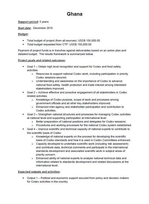 Ghana project summary - Round 1