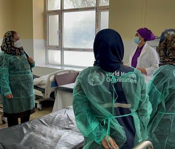 A team of WHO staff visiting Malayi and Rabia Balkhi specialized women hospitals in Kabul.
