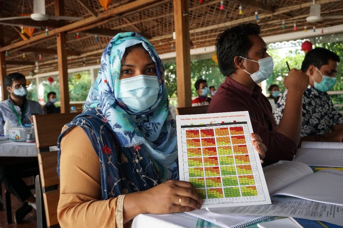 Among the WHO PEN training participants in September, Sarmin Nahar stood out as a Midwife concerned with the impact of NCDs on pregnant women
