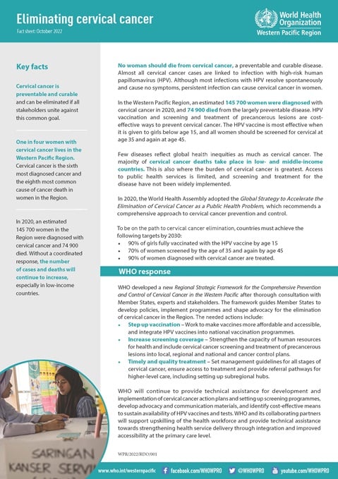 Eliminating cervical cancer